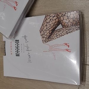 Wolford Micro Fish Scale Net Tights, Pantyhose, Deep Ocean, Small